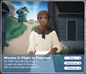 Screen shot from Mission US game
